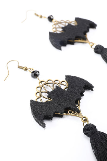 Boucles d’oreilles Noires Halloween Bat Drop